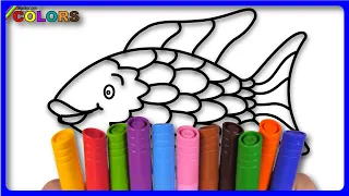 ANIMALS 🐠 Immerse in Creativity : Fish Drawing, Coloring, and BIG Marker Pencil  / AKN Kids House