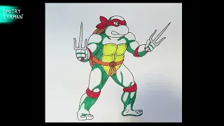 Как нарисовать Черепашку Ниндзя Рафаэля, How to draw Ninja Turtles Raphael