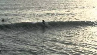 Bournemouth Pier surfing, Longboarder.