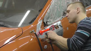 Как быстро отремонтировать Субару. Body repair after an accident.