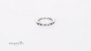 1Ct Blue Sapphire & Diamond Eternity Ring in 14k White Gold by Pompeii3