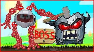 Red Ball robot VS Boss square.Animation battle.Сражение красного шара против Босса квадрата с рогами