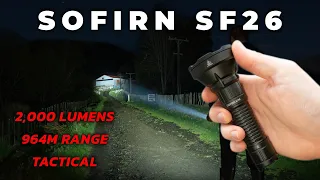 Sofirn SF26, Tactical Dual Tail Switches, 964m Range, 2,000 Lumens, TIR, SFT40