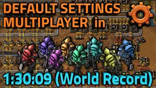 Default Settings Multiplayer Factorio Speedrun in 1:30:10 by Team Steelaxe