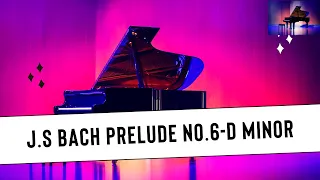 Bach Prelude No.6 (Moderate Tempo) Well Tempered Clavier, Book 1 with Harmonic Pedal BWV "in D minor