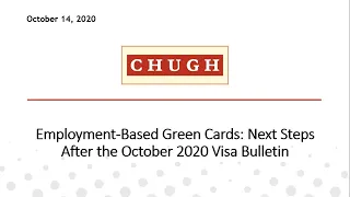 Employment-Based Green Cards: Next Steps After the October 2020 Visa Bulletin