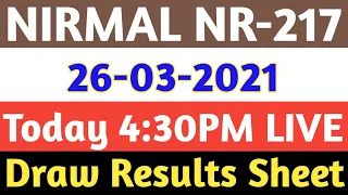 26-03-2021 NIRMAL NR-217 TODAY LOTTERY RESULT | Kerala Lottery Today Result 26/03/2021 | MKTS CHART