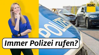 Muss ich bei jedem Unfall die Polizei rufen? Achte darauf, wenn sie kommt! | ADAC | Recht? Logisch!