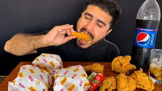 ASMR MUKBANG KFC FRIED CHICKEN & ZINGER BURGER+DRINK || REAL MUKBANG(NO TALKING)