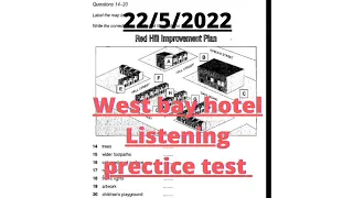 WEST BAY HOTEL.22 May 2022 / listening prectice test with answers / best listening/IELTS expert