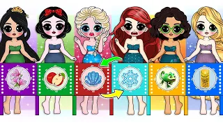 Disney Princess CHANGE FASHION together & Who is the best? / DIYs Paper Dolls & Crafts