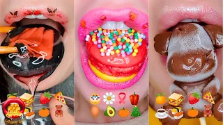 SOFT FONDANT Satisfying ASMR Eating EMOJI FOOD CHALLENGE Mukbang 먹방