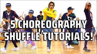 5 SHUFFLE CHOREOGRAPHY TUTORIALS | How To Shuffle Dance Advanced | Kentobaby