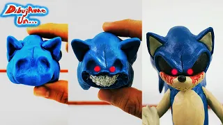 Como hacer SONIC.EXE plastilina | How To Sonic .Exe CreepyPasta Polymer clay Tutorial  DibujAme Un