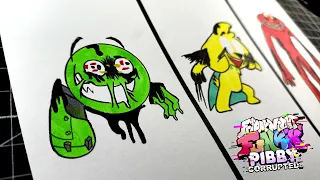 DRAWING Friday Night Funkin' PIBBY CORRUPTED | FIRE IN THE HOLE, ELMO, MIKECRACK | Pibby x FNF