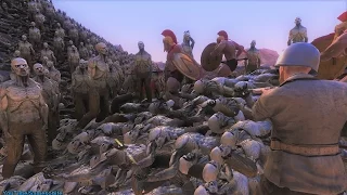 300 Spartans 5 US Marines Chuck Norris vs Zombies Orcs Giants Ultimate Epic Battle Simulator