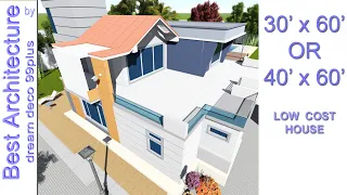 30x60,House Design,3D,200 Gaj,1800 Sqft,5 BHK,Modern Design,Terrace Garden,9x18 Meters