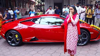 Shraddha Kapoor Visit Iskcon Temple in New Lamborghini Huracan Tecnica | 5 Crore Rupees Car 😍💖📸