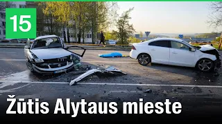 Alytuje – pražūtinga avarija: susidūrus dviem automobiliam žuvo žmogus, uždaryta Putinų gatvė