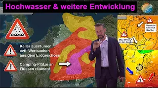 Hochwasser im Süden - Vergleiche & Entwicklung. Dauerregen & Gewitter mit Starkregen. Weiterer Trend