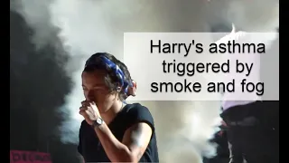 Harry Styles - Asthma triggered by fog, boys are concerned (#harrystyles #asthma #fogmachine)