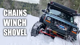Remote Winter Jeep Camping Alone In The Snow