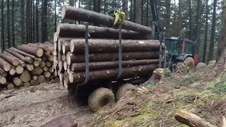 Forestry trailer Palms - Loading from the cab