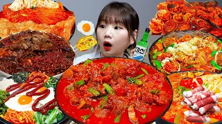 Sub)Real Mukbang- If You Want Delicious Food, Click On It😋 Chicken, Ramen, Spicy Seafood🔥 KOREANFOOD