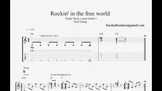 Rockin' in the free world (guitar only) -  Neil Young. Trinity Grade 4 Rock n Pop Guitar Lesson.