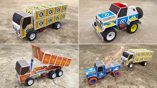 4 Amazing DIY matchbox TOY Vehicles You Can Make at Home | Awesome DIY Ideas | DC motor Projects