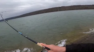 Sometimes the Wind Makes Fishing AWESOME! Finger Lakes Shore Fishing