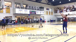 Durant, Steph Curry doing shooting drills together w/ Coach "Q" (Bruce Fraser) at Warriors practice