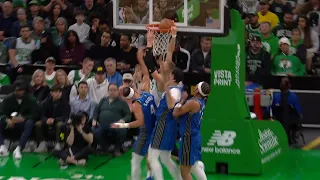 Kristaps Porzingis with CRAZY PUT BACK DUNK OVER vs Orlando Magic