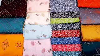 Manufacturer pure cotton fancy boutique designer jaipuri gujrati printed batik bandhani ladies suits