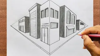 How to Draw a City in Two-Point Perspective For Beginners : 3D Drawing