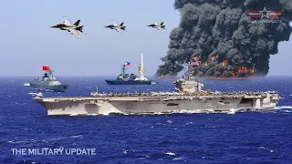 US Aircraft Carrier and Philippines with Dozens F-18 jet launch combat drills in the South China Sea