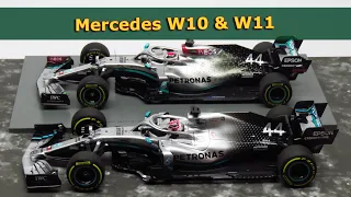Minichamps vs Spark - Lewis Hamilton Mercedes W10 & W11 - 1:18 model car comparison