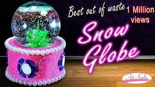 How to make snow globe from waste fuse bulb | best out of waste | Artkala 140