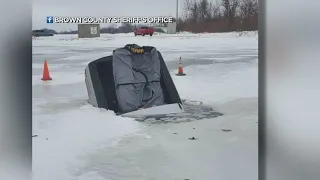 Truck Falls Through Ice On Lake Hanska In Southern Minnesota