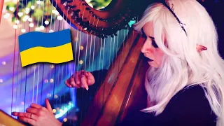 Beautiful Ukrainian Folk Song "What a Moonlit Night" (Ніч яка місячна) on the Harp 🇺🇦