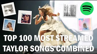 Top 100 Most Streamed Taylor Swift's Songs Combined On Spotify (All Versions) | June 2024