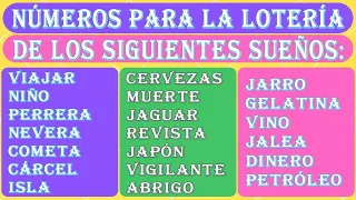 NÚMEROS para la LOTERÍA según los SUEÑOS 🍀💰