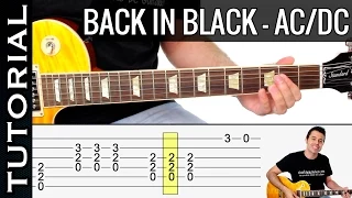 Como tocar Back in Black en guitarra eléctrica AC/DC Tutorial clase fácil COMPLETO