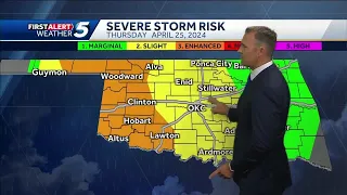 Thursday April 25, 2024 Timeline: Severe storms likely late