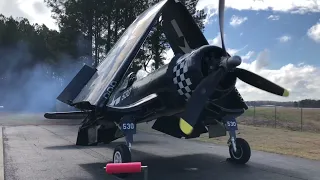 The Spectacular Roaring of The FG-1D Corsair (Startup, Wings unfolding, Take Off)