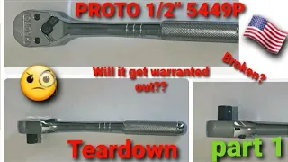 Proto professional 5449p 1/2 drive broken ratchet. Part 1 can it be fixed? teardown