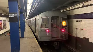 IND Concourse Line: R68 #2592 (D) Train Arriving and Departing Fordham Road (Broken Door Chime)