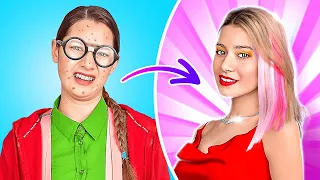 POPULAR VS. NERD! Como se Tornar Popular da Noite Para o Dia! TikTok Makeover, por 123GO! CHALLENGE