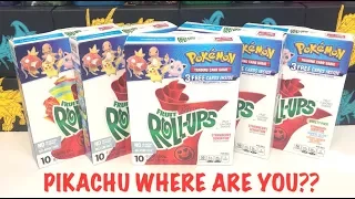 SEARCH FOR THE PIKACHU WITH FRUIT ROLL UP POKEMON BOXES!!