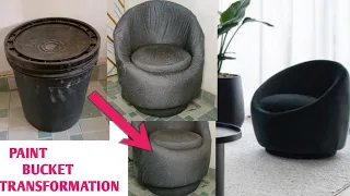 DIY PAINT BUCKET TRANSFORMATION// see how I Transformed a paint bucket to an amazing piece.